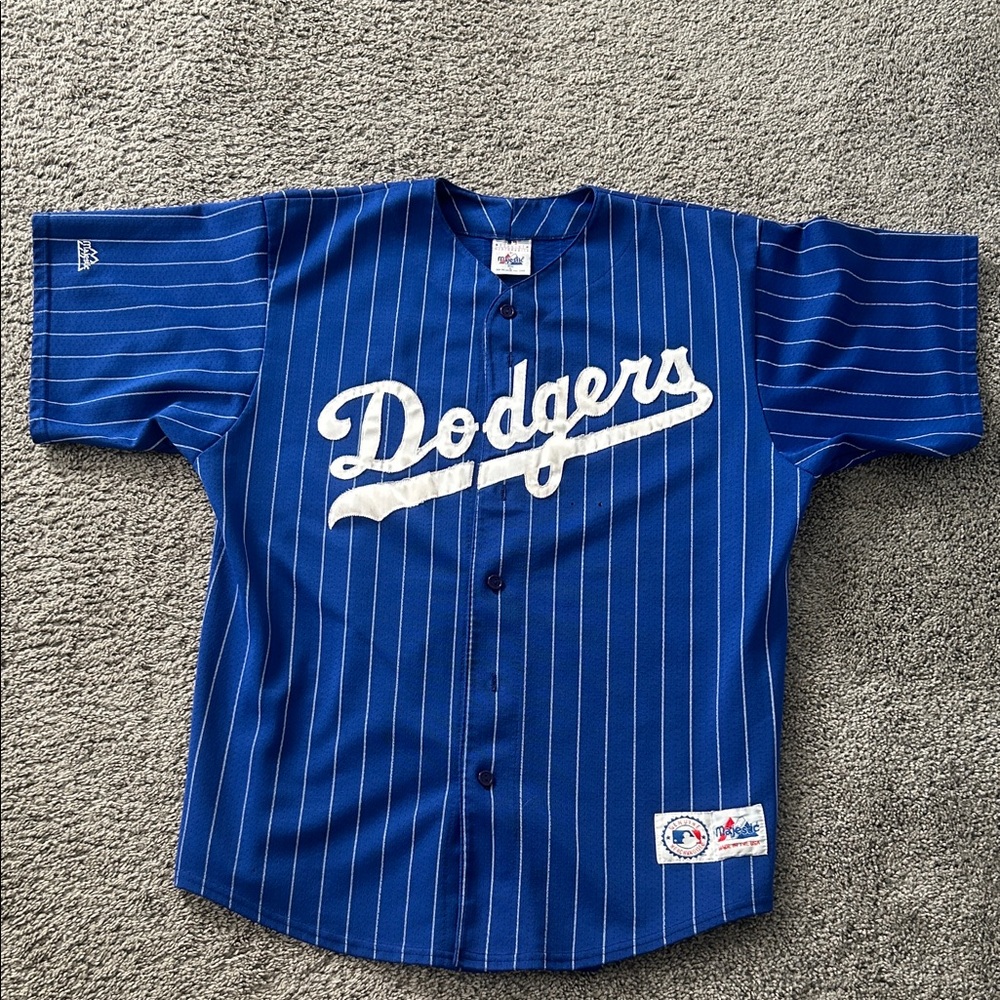 Majestic Blue Pinstripe Dodgers Jersey